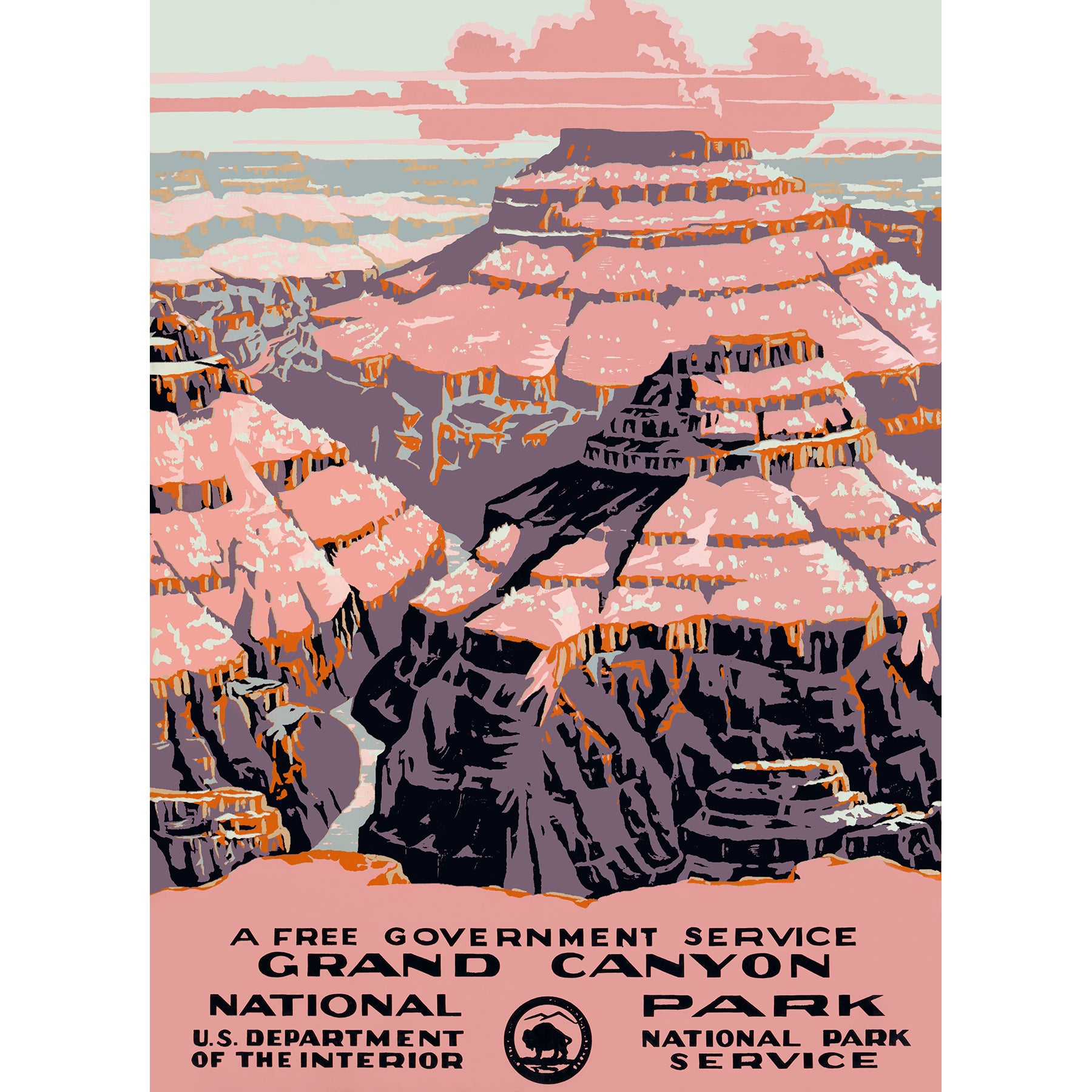 A vintage poster advertising Grand Canyon National Park