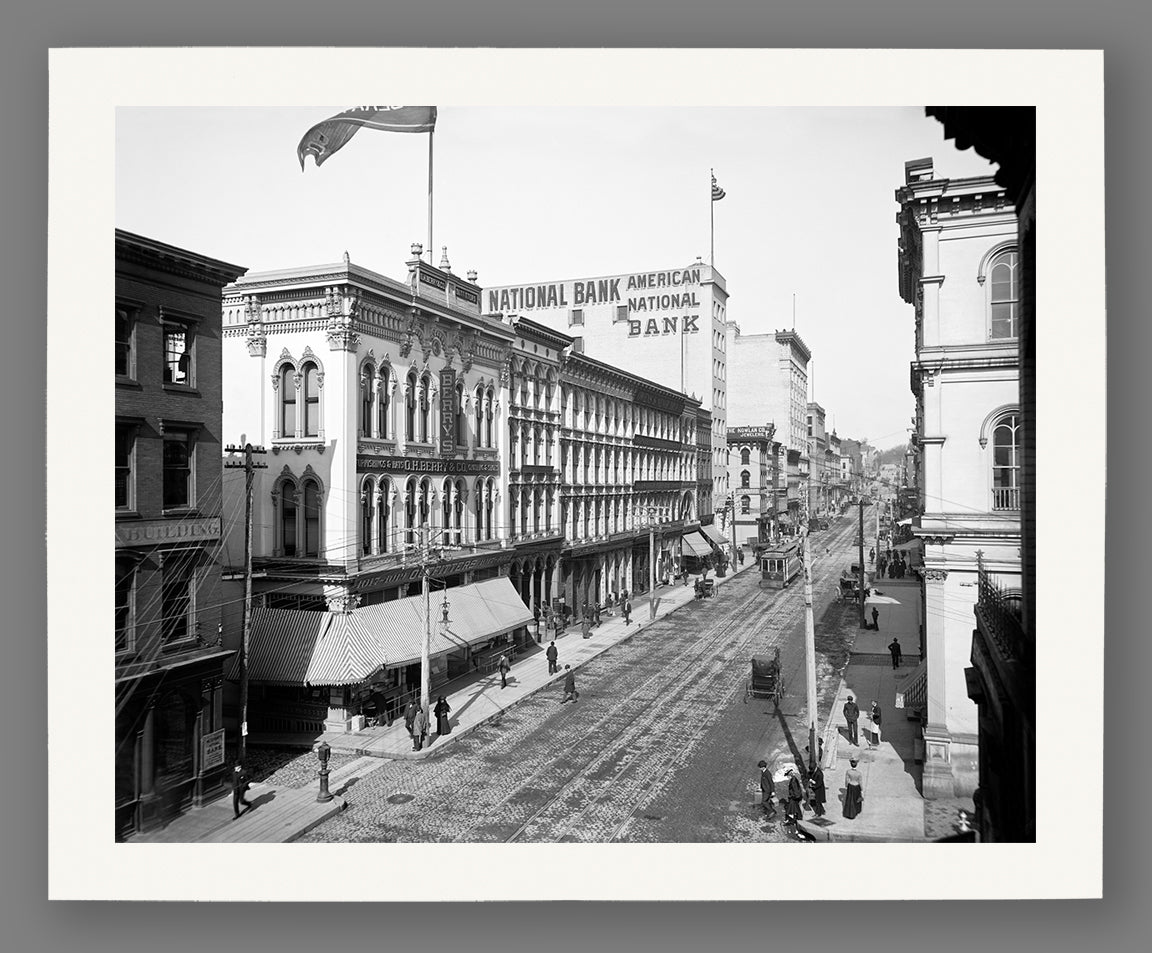 A paper print reproduction of a vintage photograph of Main Street in Richmond