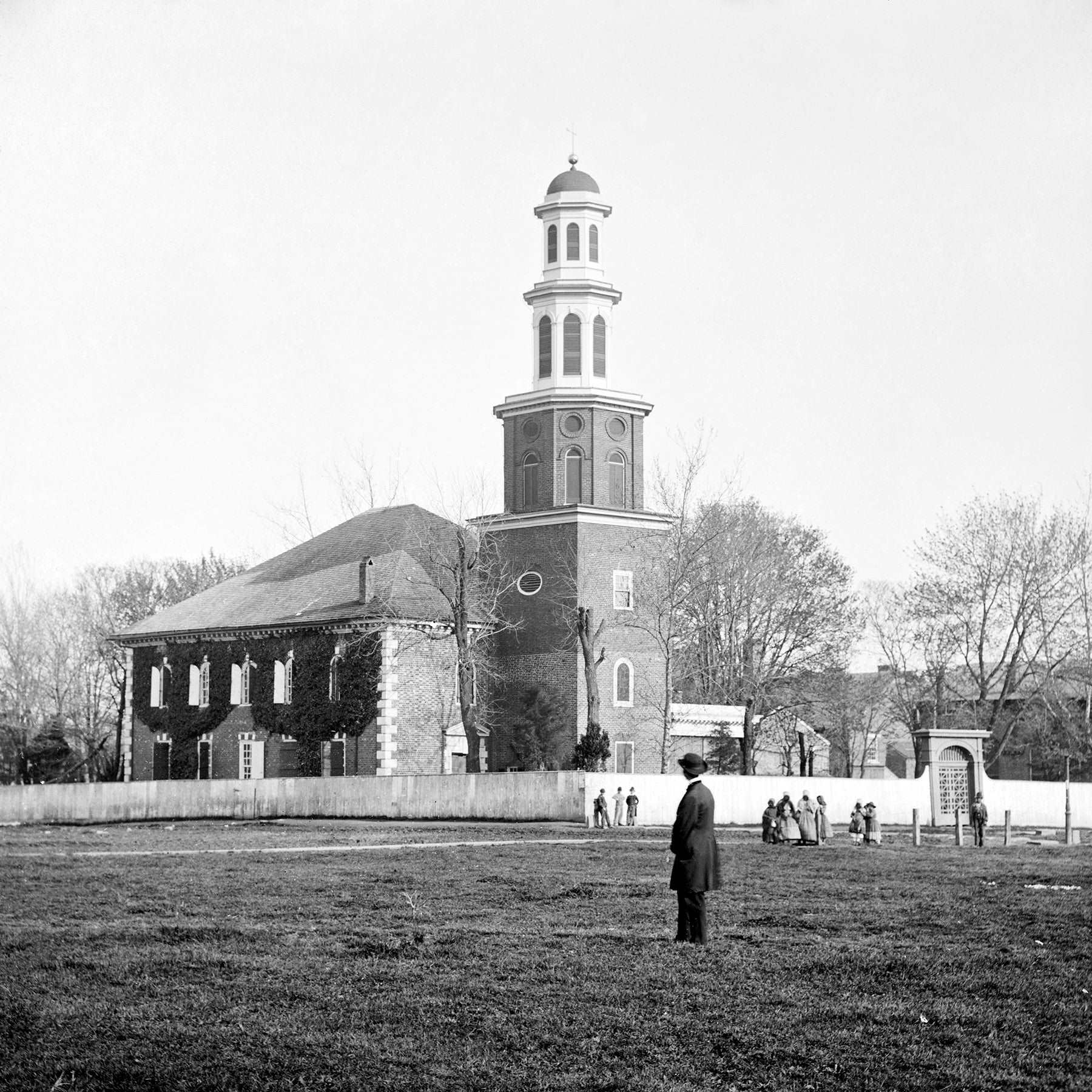 A vintage photograph of Alexandria's Christ Church in the 1860s