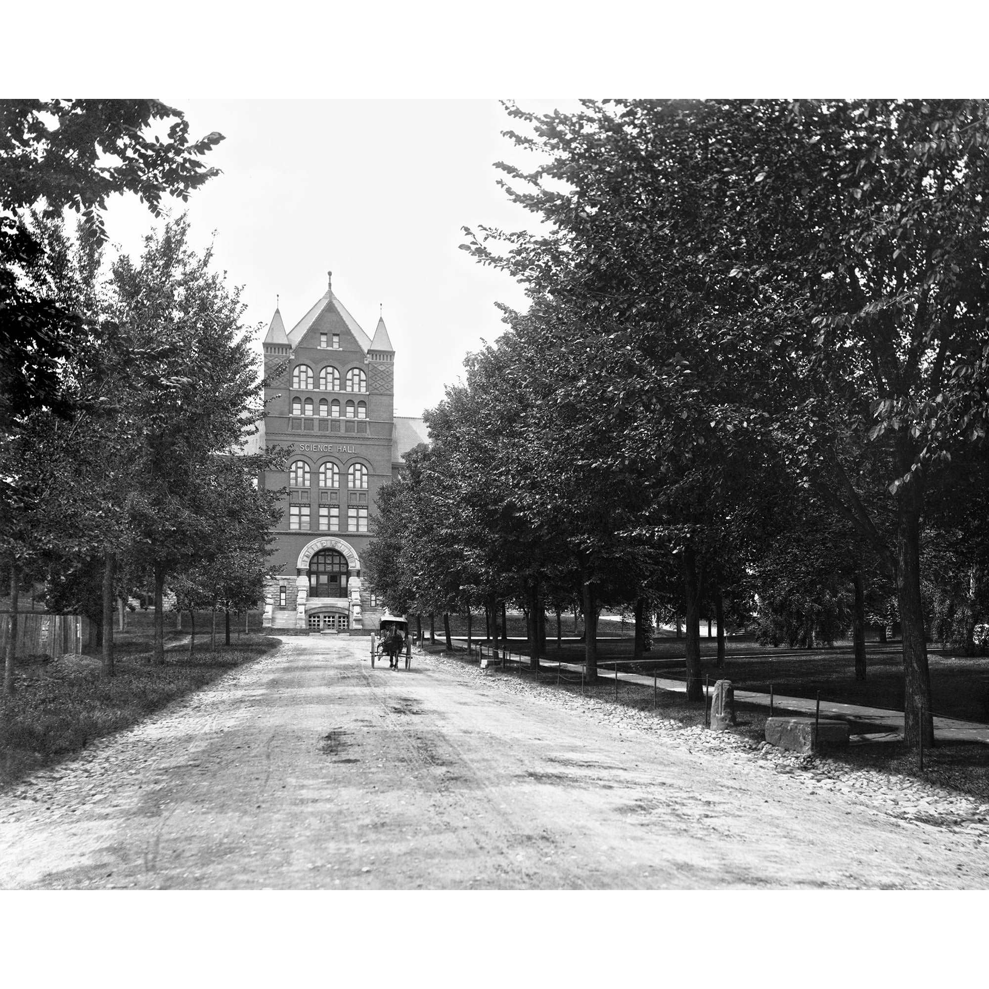 A restored vintage photogrpah of the campus of the University of Wisconsin in Madison, Wisconsin