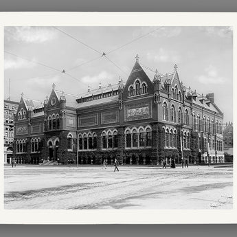 A fine art print on archival paper of a vintage Boston photograph, featuring an ivy covered art museum