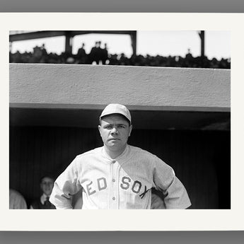 A paper print reproduction of a vintage image of Babe Ruth