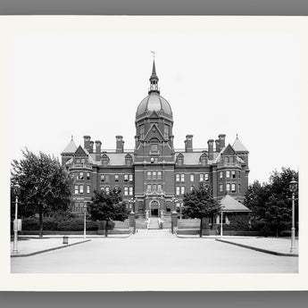 A vintage image of Johns Hopkins Hospital, printed on fine art paper