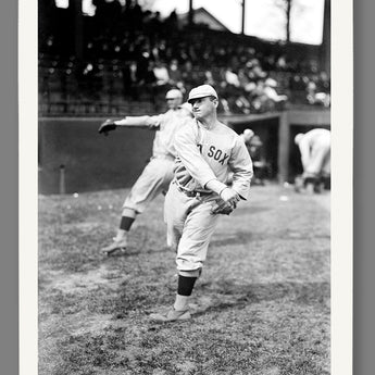 A paper print reproduction of a vintage image of Charles Wagner with the Boston Red Sox