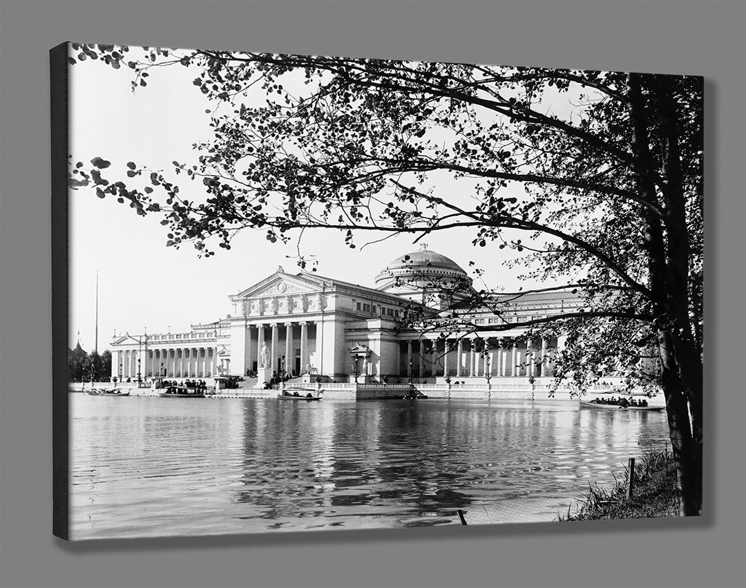 A stretched canvas print of a vintage image from Chicago's World's Fair