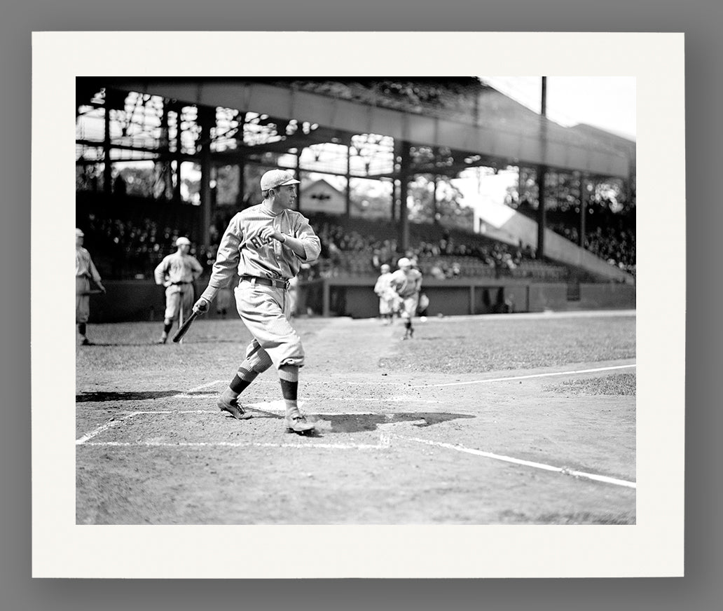 A paper print reproduction of a vintage baseball photograph featuring Harry Hooper