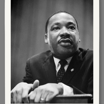 An archival print on fine art paper featuring a historic portrait of MLK, Jr