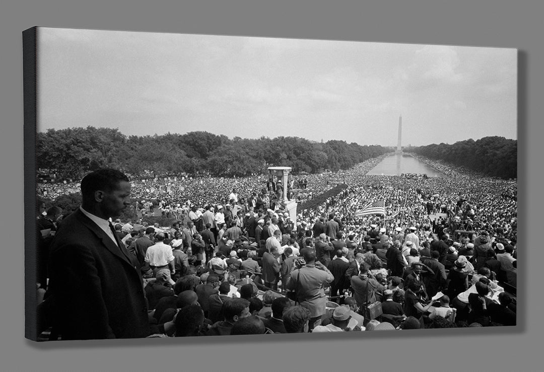 A print on canvas of crowds at the National Mall during the March on Washington