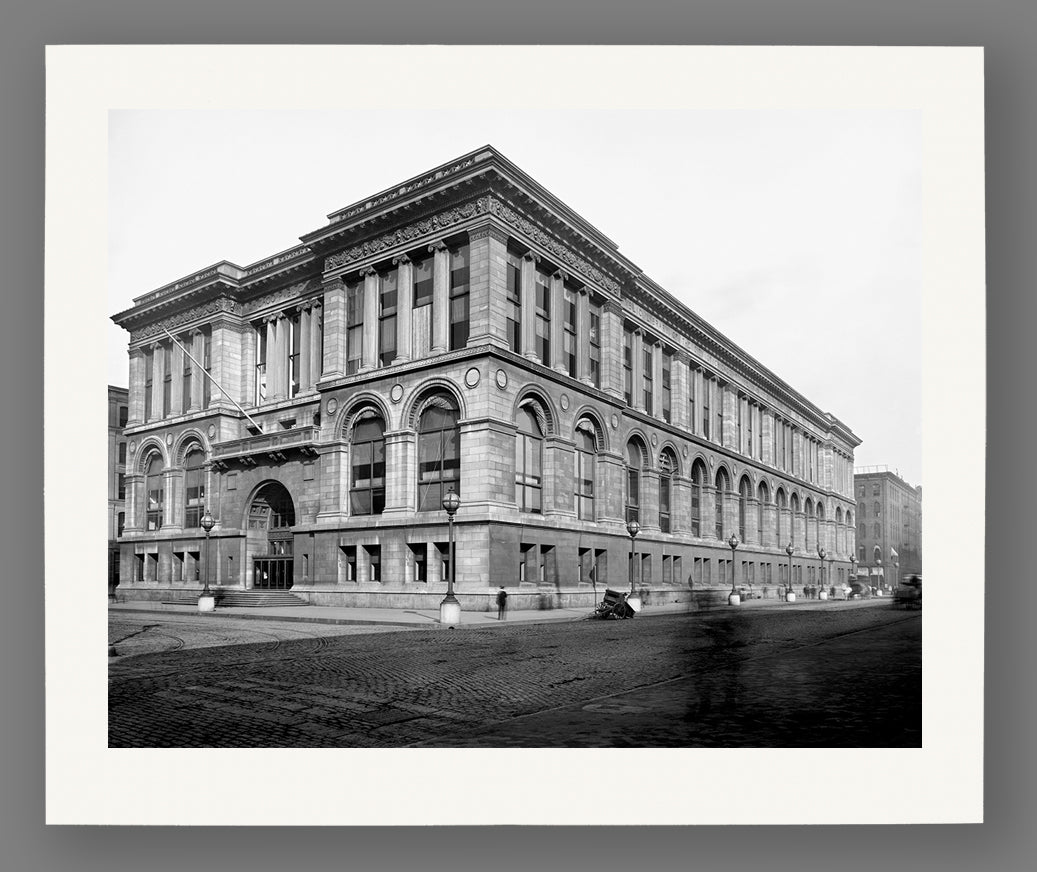 A print reproduction of a vintage image of Chicago's public library