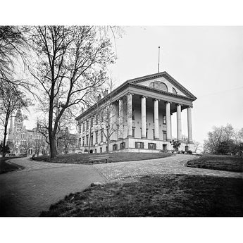 A striking vintage photograph of the Capitol Building in Richmond, Virginia