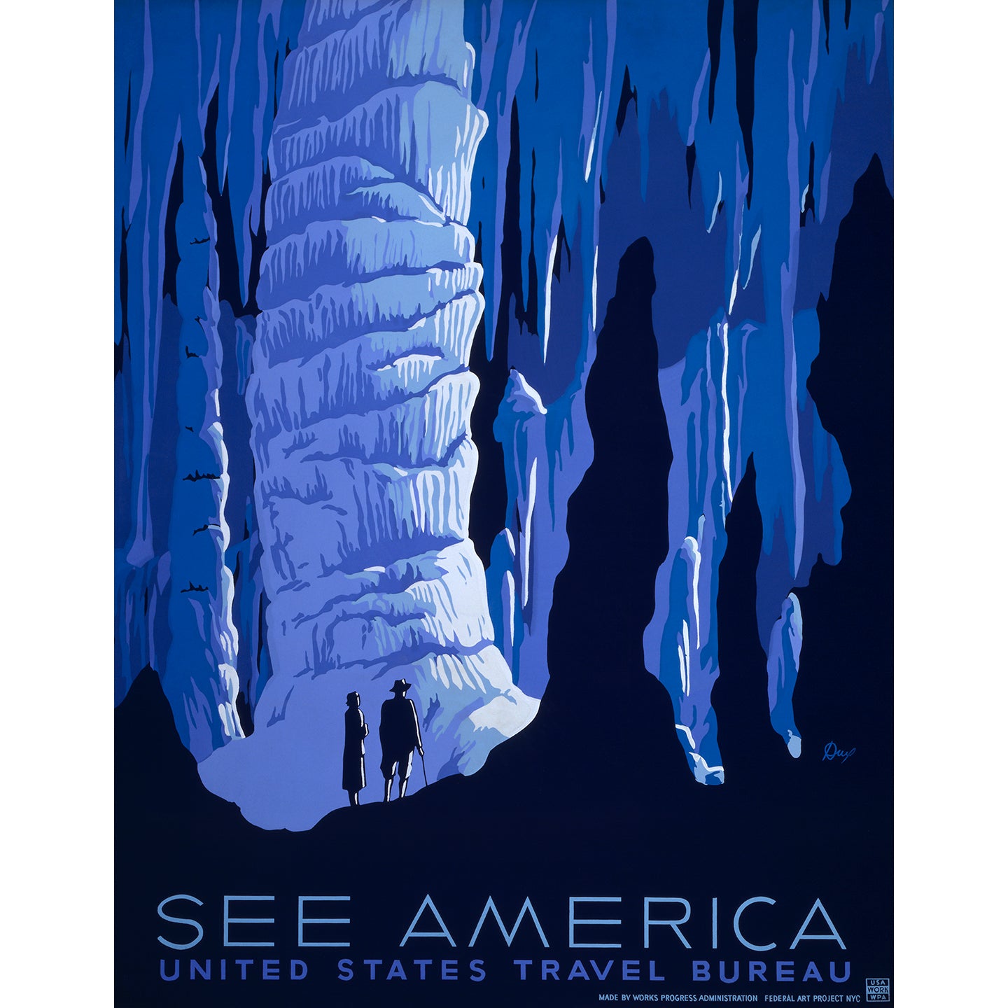 Vintage travel poster featuring the slogan See America