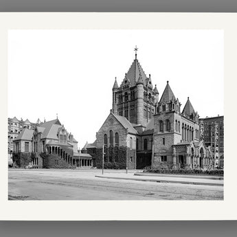 A vintage image of Boston's Trinity Church, printed on fine art paper