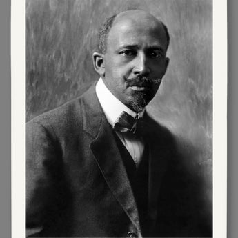A mockup of a fine art paper print of a historic WEB DuBois portrait photo