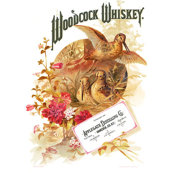 A vintage ad for Woodcock Whiskey from Applegate Distilling Co.