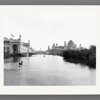A mockup paper print reproduction of a vintage photograph of the Worlds Columbian Exposition