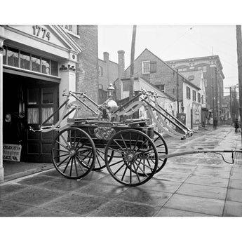 A vintage photograph of a fire engine in Alexandria