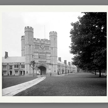 A paper print of a black and white photograph of Princeton's Blair Hall