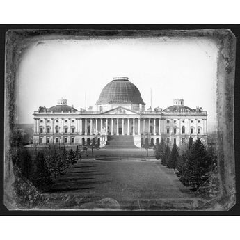 A vintage photograph of the Capitol Building in Washington DC in 1846
