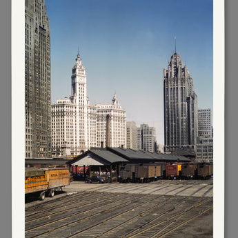 A paper print reproduction of Chicago's Central Railroad Freight Terminal