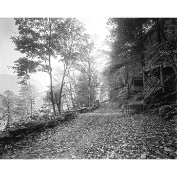 A vintage photograph in black and white of the Child's Grotto along the Delaware Water Gap