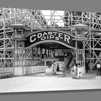 A fine art canvas print of a vintage image of Glen Echo Park