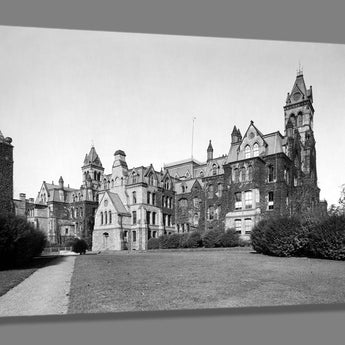 A canvas print reproduction of a vintage photo of College Hall at the University of Pennsylvania