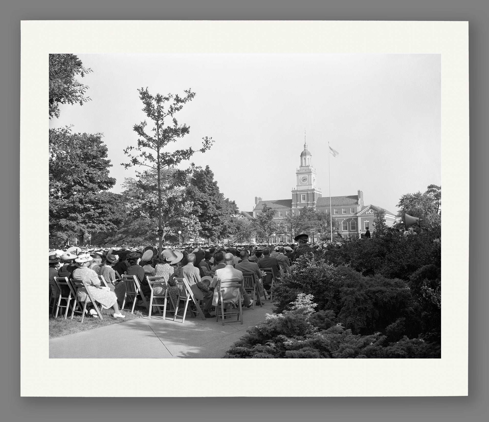 A fine art paper print of a commencement ceremony at Howard University