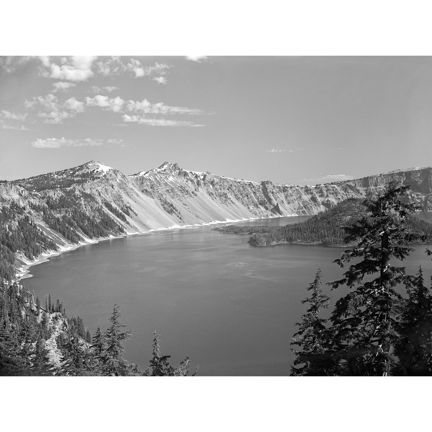 A vintage photograph of Crater Lake National Park