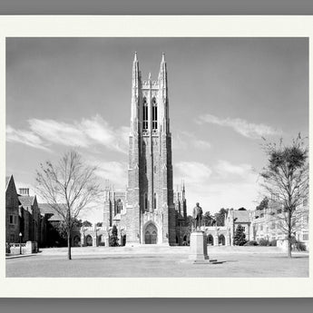 A paper print of a vintage image of the campus of Duke University