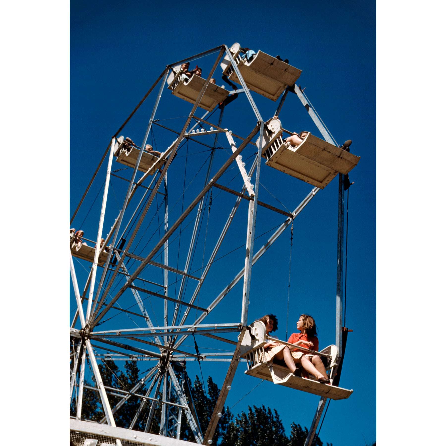 A full color vintage photograph of the Ferris Wheel at the Vermont State Fair