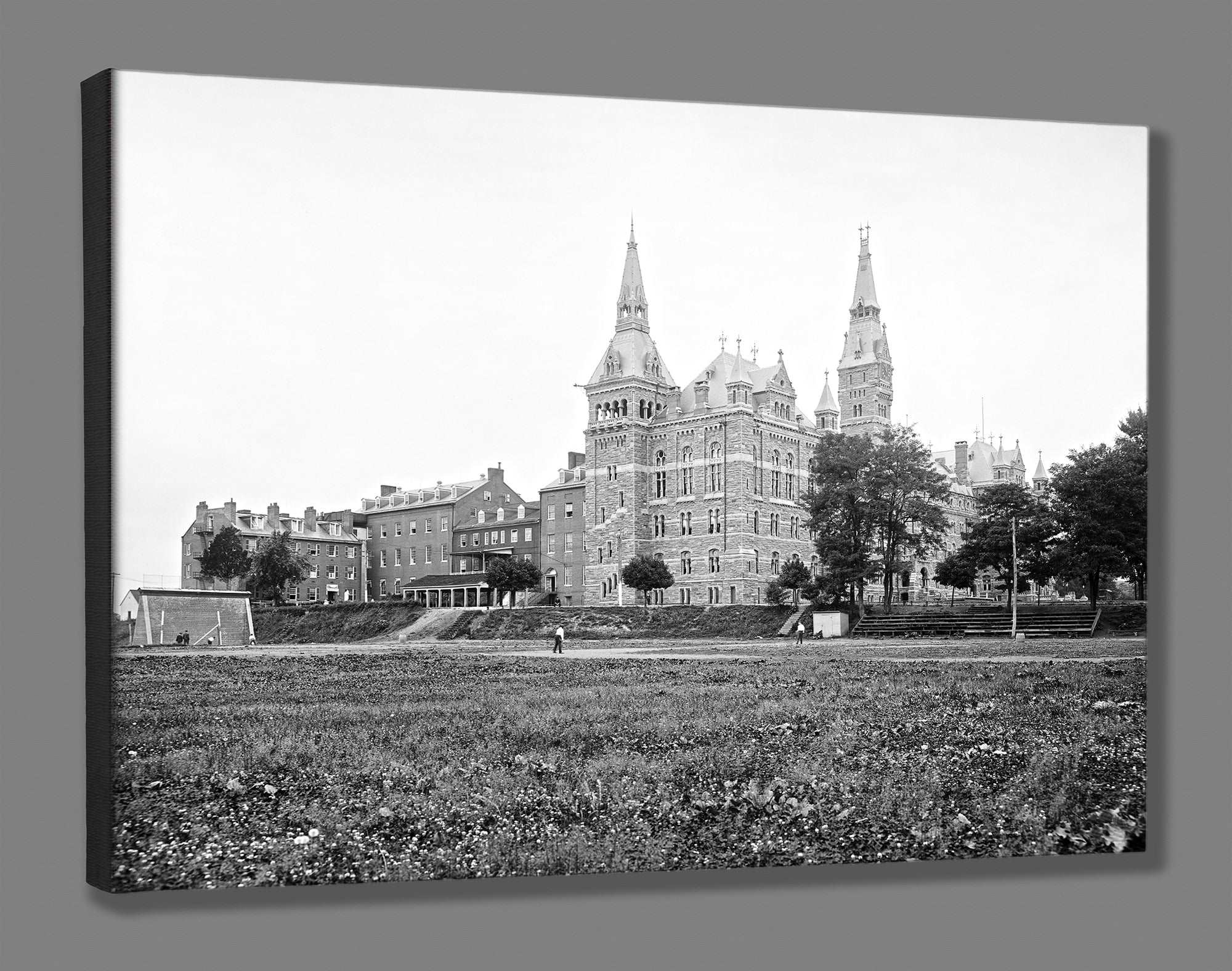 A fine art canvas print reproduction of a vintage image of Georgetown University