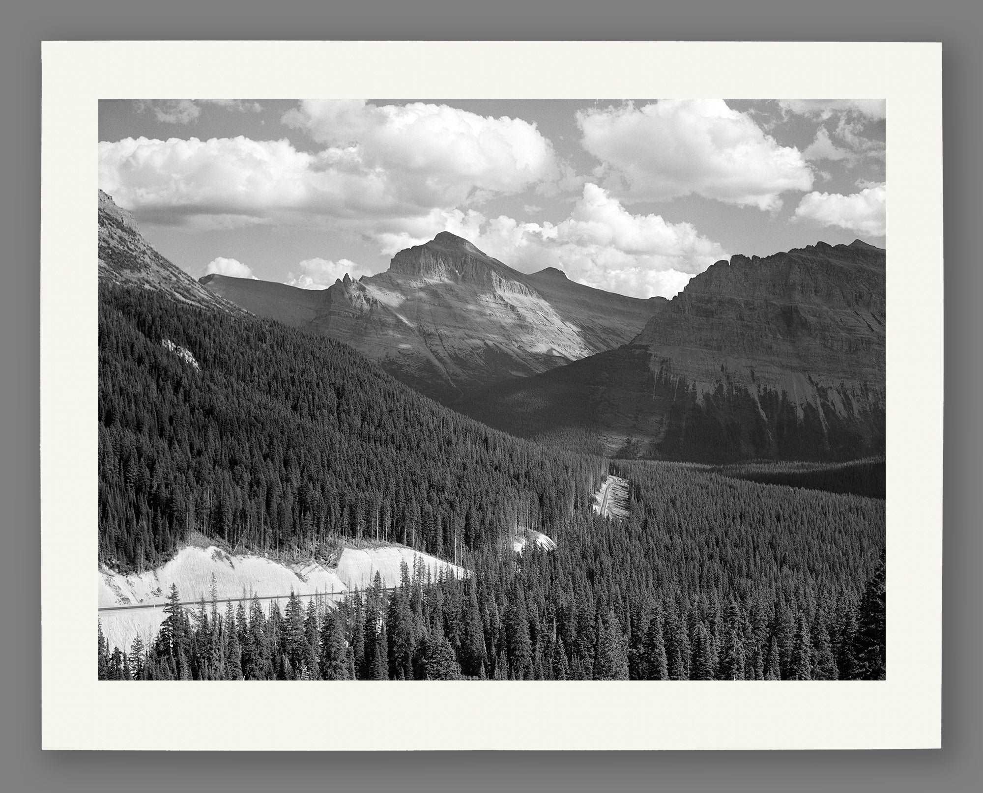 A fine art paper print of a vintage image of Glacier National Park