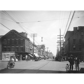 A vintage photograph of King Street in Old Town, Alexandria