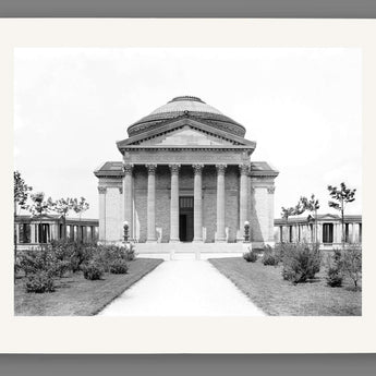 A paper print reproduction of vintage photography of New York University
