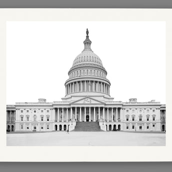 A paper print of a vintage image of the Capitol Building's main entrance