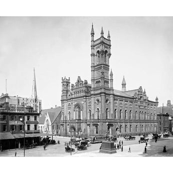 A vintage photograph of the Masonic Temple in Philadelphia