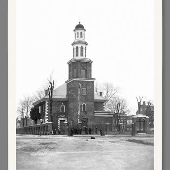 A paper print of a vintage photo of a church in Alexandria