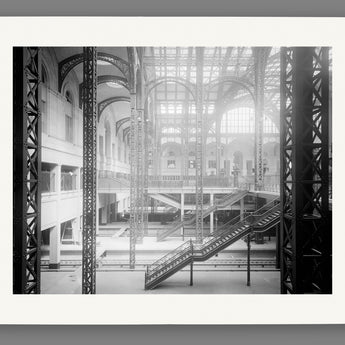 A paper print of a vintage photo of Penn Station