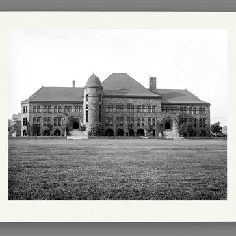 A fine art paper print of a black and white photograph of Pillsbury Hall