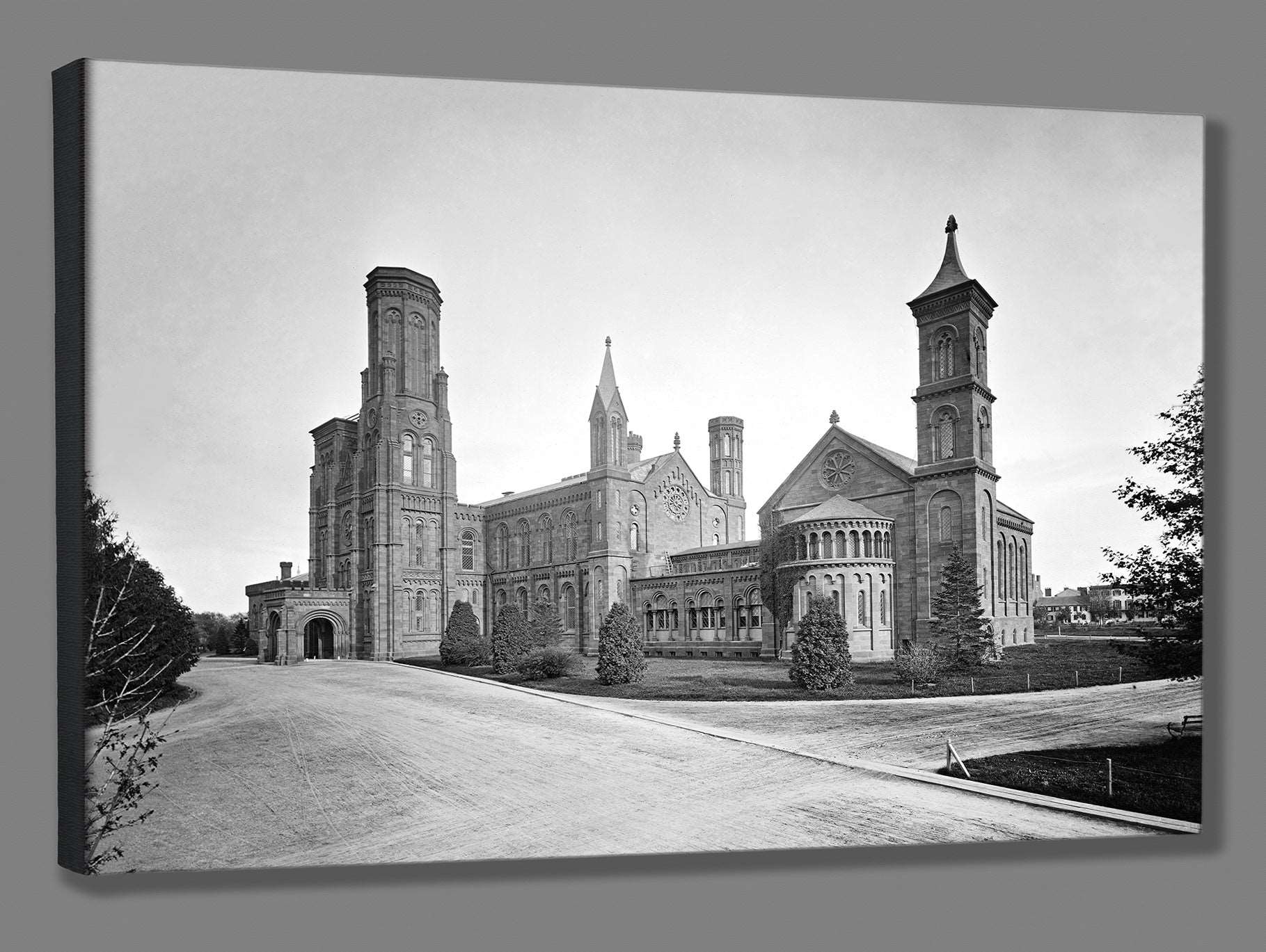 A canvas print reproduction of a photograph of the Smithsonian Institute