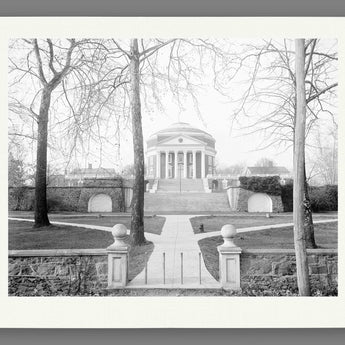 A mockup of a paper print of our vintage photograph of the University of Virginia