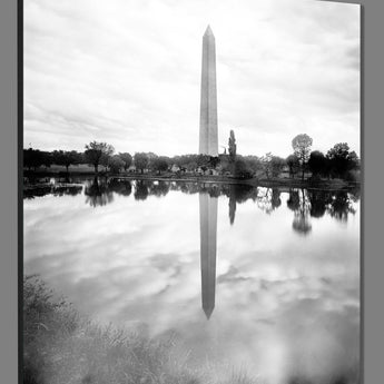 A canvas print of a restored vintage photograph of the Washington Monument