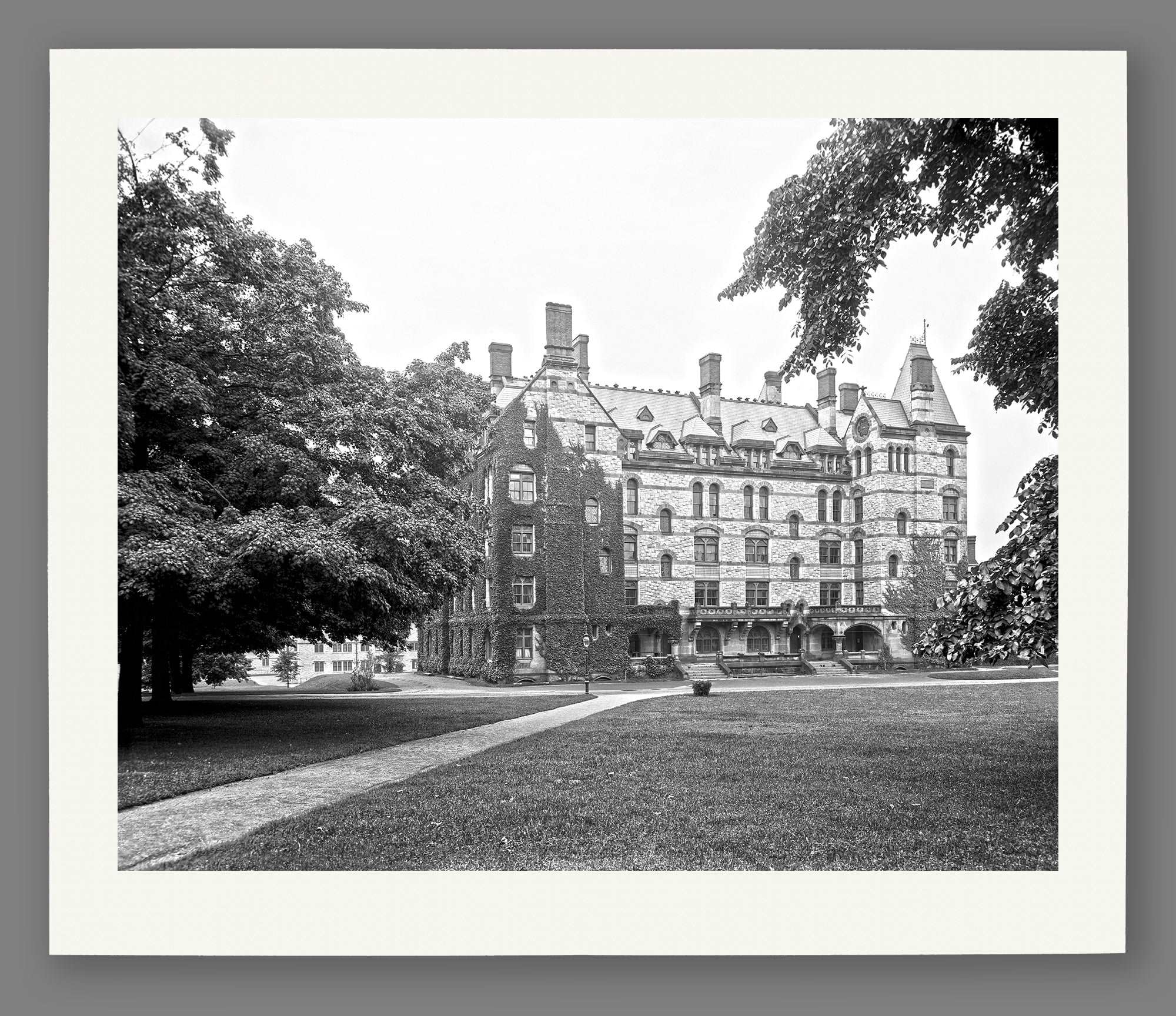 A reproduction print on paper of vintage photograph of Princeton University