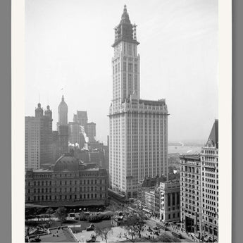 An example of a paper print of our vintage photograph of New York City's Woolworth Building