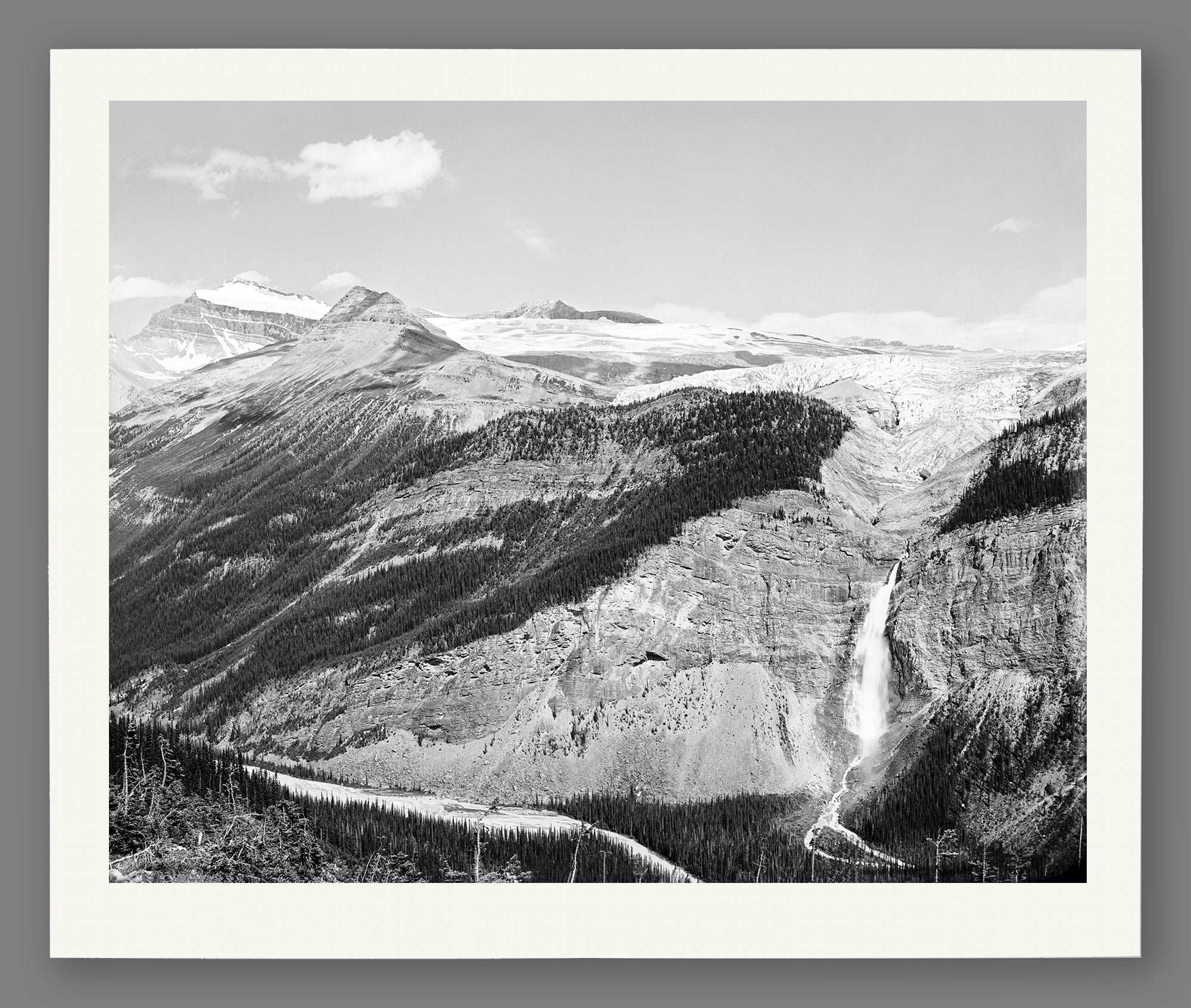 A paper print reproduction of vintage photography featuring Yoho Valley in British Columbia